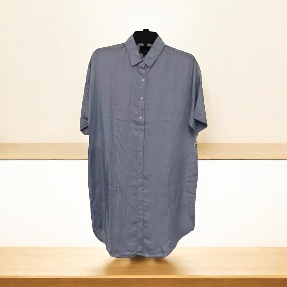 Lumiere‎ chambray Blue button down dress with pockets Women’s Size S Small